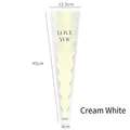 Cream white single flower bouquet sleeve with wavy edges and Love You text - Mermaid Style Single-Stem Bag (Cream White)
