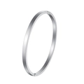 Dettaglio laterale del bracciale in acciaio inossidabile argento con finitura lucida - 4mm / Argento