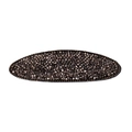 Elegant oval hair clip featuring dark grey rhinestones on a sleek metallic base - Classic [Grey Oval]