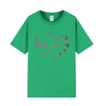 T-shirt vert vif pour la fête des mères avec motif cœur scintillant I Love You Mom - XS / Vert / I Love You Mom