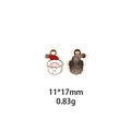Front and back detail of enamel Santa Claus charm with rhinestone and gold-tone finish - Rhinestone Santa-11*17mm