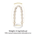 Beige crochet flower cup strap with 6.2cm silicone ring and 41cm handle length - K68824 White