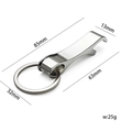 Portachiavi apribottiglie in metallo argento, lunghezza 85mm e anello da 32mm - X-099F Apribottiglie Semplice