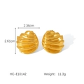 Orecchini geometrici in acciaio inossidabile placcati oro 18K a spirale - Orecchini a Bottone a Spirale di Conchiglia (HC-E10142)