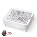 White nail dust collector with silver metal grid and US power plug for professional manicure - LJSD Button-US Plug-Silver