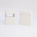 Minimalist white PE film floating jewelry box in two sizes for ring and necklace display - White Floating Box + Resealable Drawer Box; 110*110*20mm