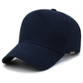Dark blue 5-panel baseball cap in twill cotton with a sport-engraved metal buckle - Navy Blue