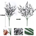 Artificial black and white lavender bunch with green stems and adjustable branches - Black & White