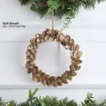 Corona de corteza natural con forma de estrella 25cm y cuerda de cáñamo rústica - Guirnalda de corteza