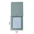 Minimalist grey-green portable PU leather makeup mirror with 9x7cm folding design - Square Green