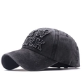 Cappellino baseball grigio scuro lavato con ricamo New York 3D e stile vintage usurato - L(58-60cm) / grigio scuro
