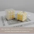 Light yellow cube bubble scented candle chamomile scent with clear PVC gift box - Light Yellow (Chamomile) Shrink Wrapped