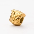 Golden owl bead charm for jewelry making crafted from polished stainless steel - Owl Gold Color