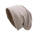 Primer plano del gorro de punto beige mostrando la textura suave y el borde enrollado - M (56-58cm) / Caqui