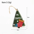 Miniature green wooden Christmas tree pendant with Be Joyful text and twine rope - Be Joyful Stocking Christmas Tree (5)