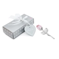 Silver Stem Rose With Silver Box / Pink