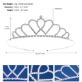 Silver rhinestone princess heart crown headband for girls, diameter 12cm, net weight 13g - Symmetrical Heart Crown TS-J3298S