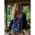 S Black Colorful Embroidery