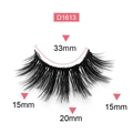 D1613 thick synthetic eyelashes in pink box with 33mm band and 20mm length - Model D1613