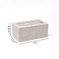 Beige Schmuck-Displaybox aus Leinen für Ringe mit den Maßen 8x4,5x3,5 cm - Leinen Doppelringhalter