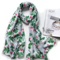 Sciarpa bianca di San Patrizio con trifoglio verde e motivo a cuore rosa in piano - 1# Sfondo Bianco/Quadrifoglio Verde/Cuori Rosa / 180*90CM