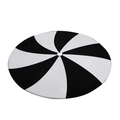 Christmas tree skirt with classic black and white spiral stripes made of soft short plush - 90cm / Lollipop Style