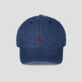 Casquette de baseball classique en denim bleu foncé avec broderie lettre R rouge - M (56-58cm) / Bleu foncé