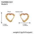 Golden heart earrings with pink zircon micro-inlay in stainless steel 1.4x1.5cm - Small Pink Zirconia Earrings