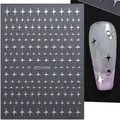 Silver laser four-pointed star nail art stickers with metallic finish, style STZ-X008 - STZ-X008 Silver Four Pointed Star