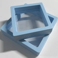 Light blue square jewelry suspension frame with clear PE film and plastic border - Without Base / 70*70*20mm / Light Blue