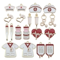 Set of 16 enamel medical charms including stethoscope and nurse hat for DIY jewelry making - Classic Medical Set Mix 20pcs