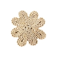 Handwoven flower-shaped table mat made from natural cornhusk for heat insulation - Corn Husk Flower 20cm