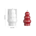 Siliconen kerstboomvorm voor 3D kaarsen en hobby's, hoogte 10,1cm bij breedte 6,6cm - Ronde Kerstboom / Wit