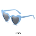 Fashionable heart-shaped sunglasses in light blue frame with grey tinted lenses - Matte Blue Frame Grey Lens