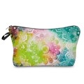 Colorful mandala print makeup bag with black zipper and handle on white background - Artistic Mandala-55260