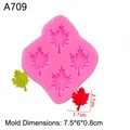Pink silicone maple leaf mold for fondant and resin crafts with four leaf shaped cavities - 4#Maple Leaf / Pink