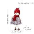 Handmade knitted Christmas angel ornament with red hat and bells, 16cm height measurement - Red Hat Lamb Velvet Angel Hanging Ornament