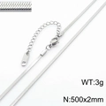 Sleek 2mm silver stainless steel snake chain necklace for men and women 500mm length - 2mm x 50cm / Silver