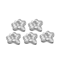 Set of 5 silver stainless steel leaf charms for DIY jewelry making accessories - 5-Point Leaf / Steel