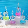 Sablier liquide en forme de violon thème océan avec des pétales flottants décoratifs - Violon Glaçon