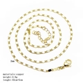 Delicate 2mm gold copper box chain necklace with lobster clasp 45cm plus 5cm extension - Flat Chain