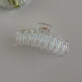 Minimalist iridescent large hair claw clip with strong metal spring for thick hair - Iridescent Dragon Bone