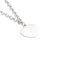 Collar de acero de titanio plateado con colgante de corazón y árbol de la vida de strass - Corazón Cadena 40CM
