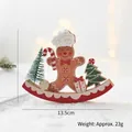 Wooden gingerbread man ornament with 13.5cm width and Christmas decor details - Gingerbread Sleigh With Candy Cane