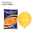 Pack of lemon yellow matte latex balloons with one inflated display balloon - Lemon Yellow