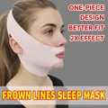 Pink V-line lifting mask with a seamless one-piece design for chin and cheek firming - Polyester Stretch Fabric / Light Pink Solid Color