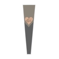 Gray patchwork single flower packaging sleeve with rose gold love heart design - Rose Gold Heart Single-Stem Bag (Gray)