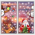 Cute Christmas static window stickers featuring Santa, snowman, and reindeer illustrations - 4-Pack Set XC83-86
