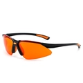 Moderne sport-veiligheidszonnebril met oranje getinte glazen en een mat zwart frame - Zwart Frame Oranje-Rode Lens