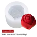 Hexagonal rose silicone mold for DIY candles and soaps, 80x80x56mm size in white - Hexagonal Rose